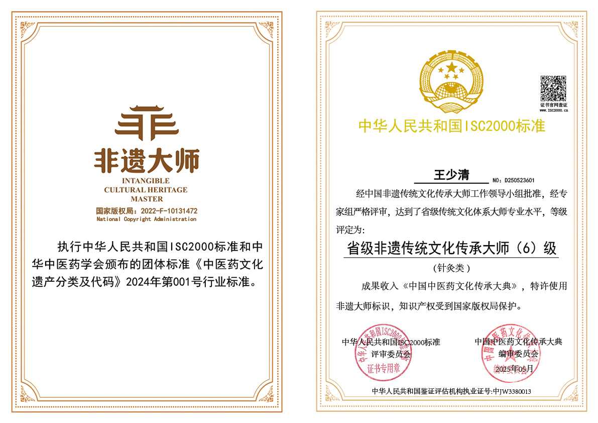 王少清-省级非遗传统文化传承大师（针灸类）