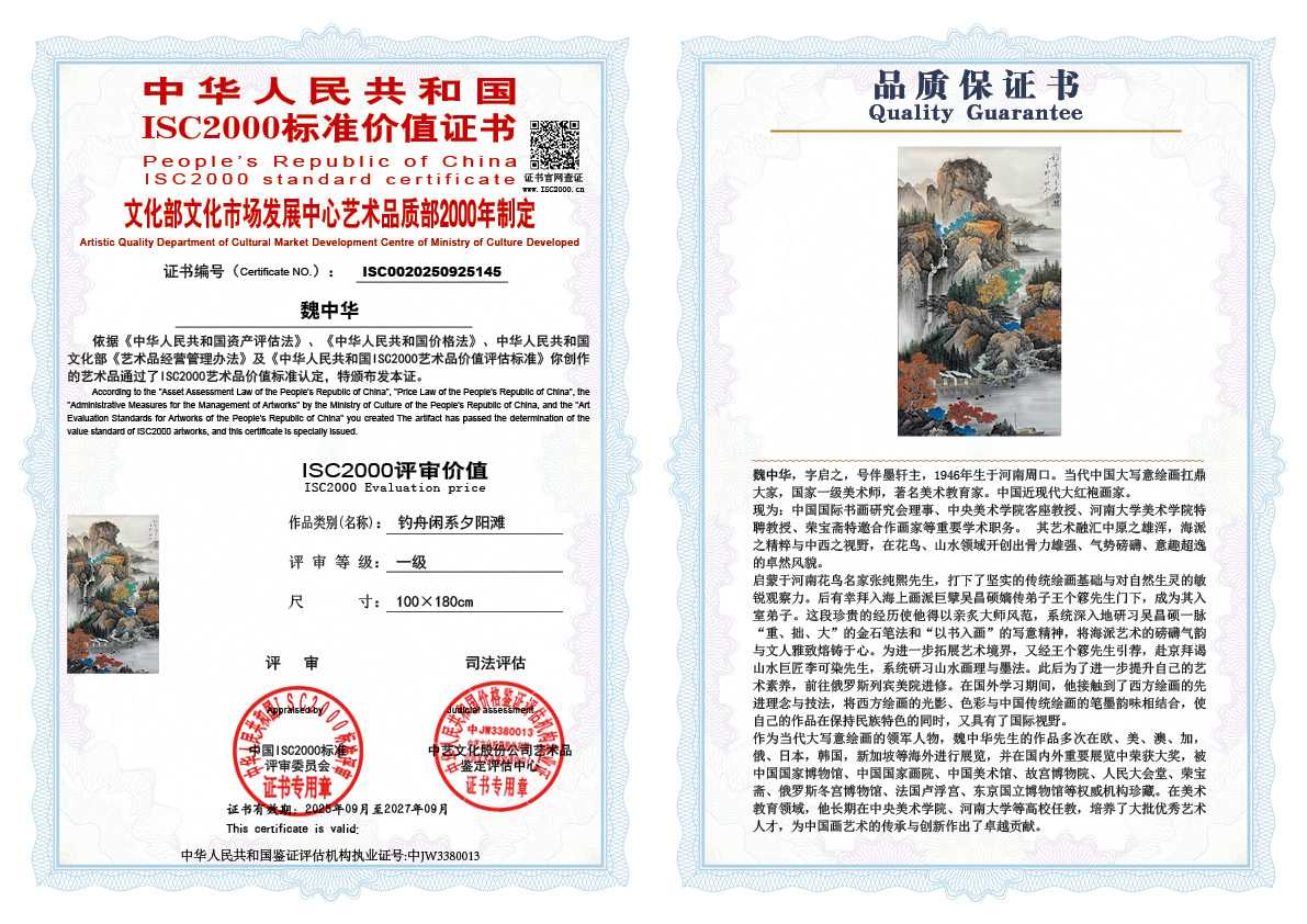 魏中华145《钓舟闲系夕阳滩 》