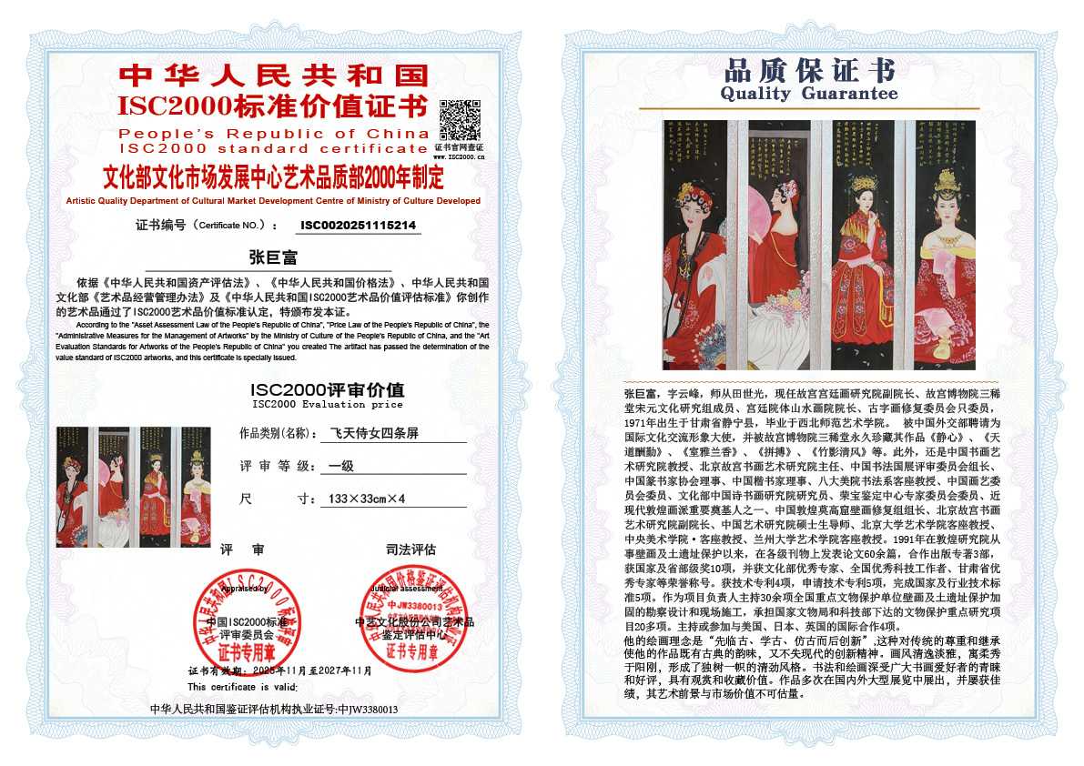 张巨富214《飞天侍女四条屏》