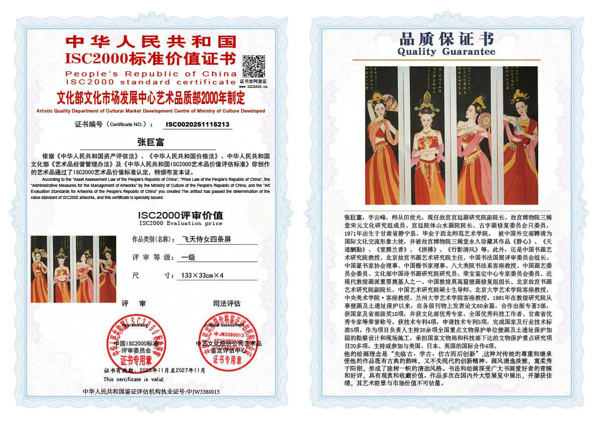 张巨富213《飞天侍女四条屏》